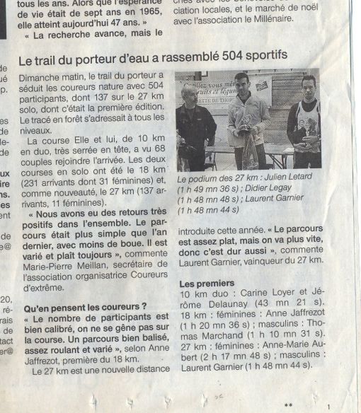 Article Ouest France 10/12/2015